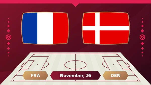 France Denmark Football 2022 Group World Football Competition Championship Match — Stockový vektor