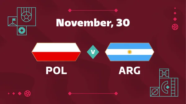 Poland Argentina Football 2022 Group World Football Competition Championship Match — Image vectorielle
