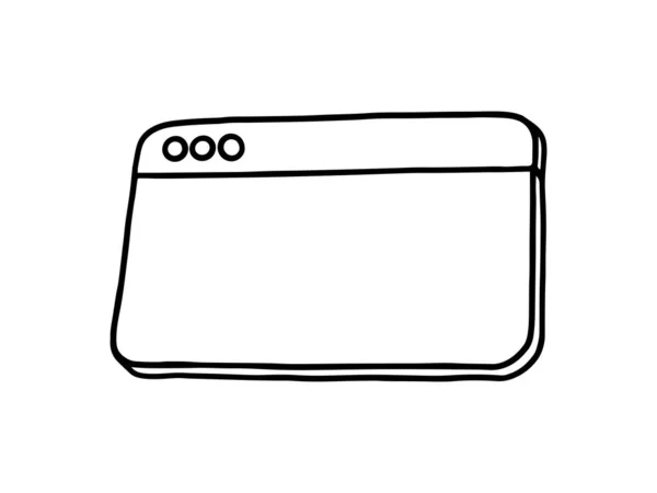 Open Empty Browser Window Hand Drawn Outline Doodle Icon Internet — Vetor de Stock