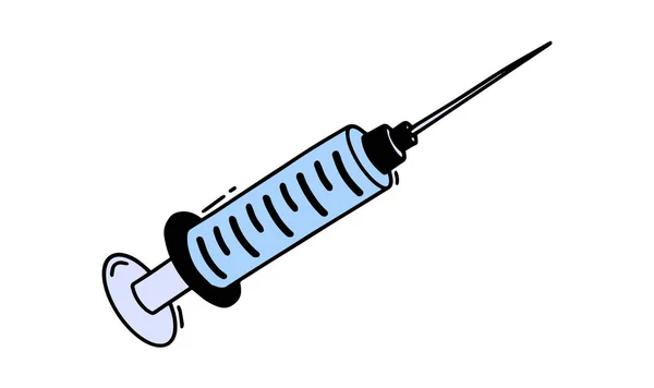 Syringe Medical Symbol Drawing Doodle Icon Syringe Vector Illustration — ストックベクタ