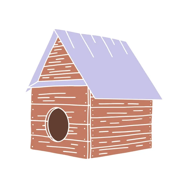 Une Gribouille Dessinée Main Illustration Vectorielle Dog House — Image vectorielle