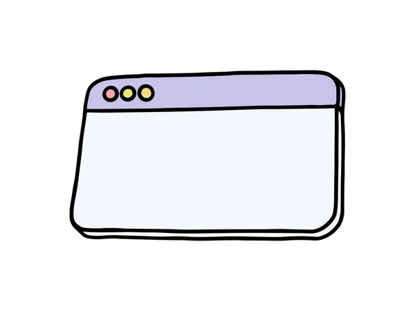 Open Empty Browser Window Hand Drawn Outline Doodle Icon Internet — Vetor de Stock