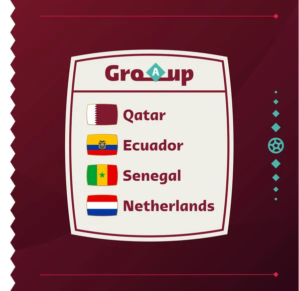 Mundo Futebol 2022 Grupo Bandeiras Dos Países Participantes Campeonato Mundial —  Vetores de Stock