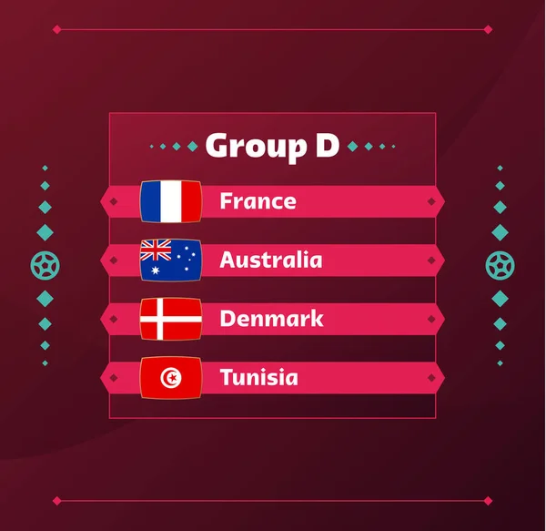 Mundo Futebol 2022 Grupo Bandeiras Dos Países Participantes Campeonato Mundial —  Vetores de Stock