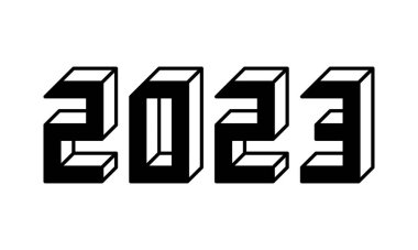 Happy new year 2023 with numbers vector illustration creative style. New year Design for calendar, greeting cards or print. Minimalist design trendy backgrounds banner, cover, card. Vector illustration.