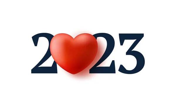 2023 Love New Year Illustration Happy New Year 2023 Realistic — Vetor de Stock