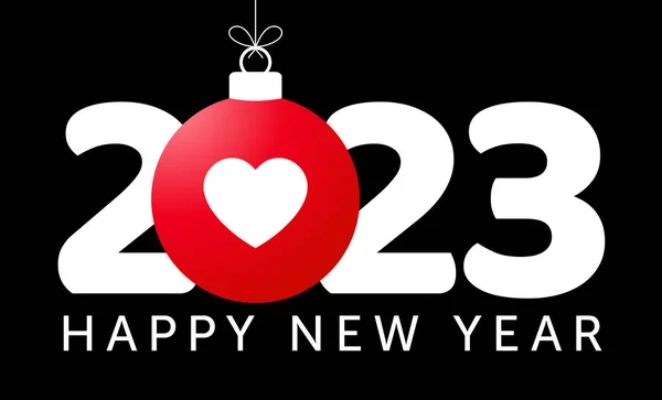 2023 Love New Year Illustration Happy New Year 2023 Realistic — Archivo Imágenes Vectoriales