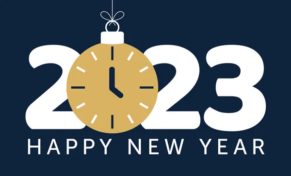 2023 Happy New Year Vector Illustration 2023 New Year Blue — Vettoriale Stock