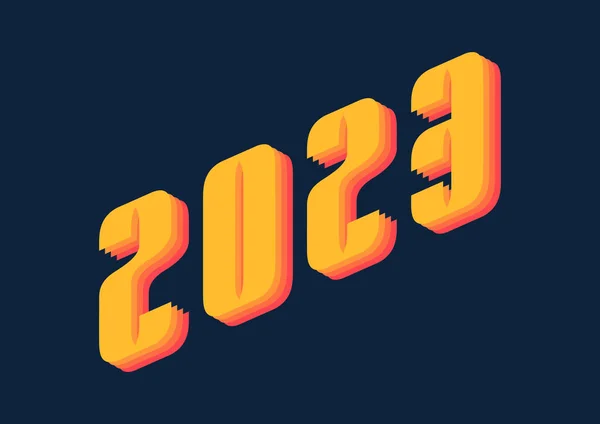 Happy New Year 2023 Numbers Vector Illustration Creative Style New — Vetor de Stock