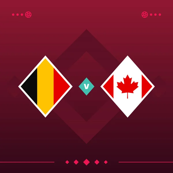 germany, canada world football 2022 match versus on red background. vector illustration.