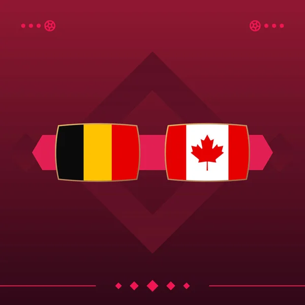 germany, canada world football 2022 match versus on red background. vector illustration.