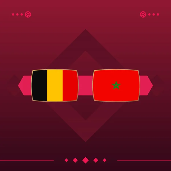 germany, morocco world football 2022 match versus on red background. vector illustration.