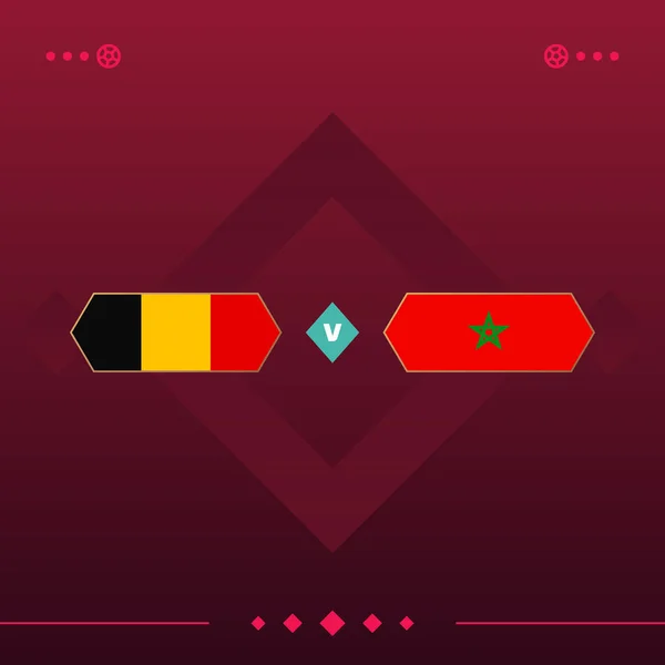 germany, morocco world football 2022 match versus on red background. vector illustration.