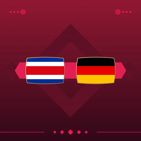 Costa Rica Germany World Football 2022 Match Red Background Vector — Image vectorielle