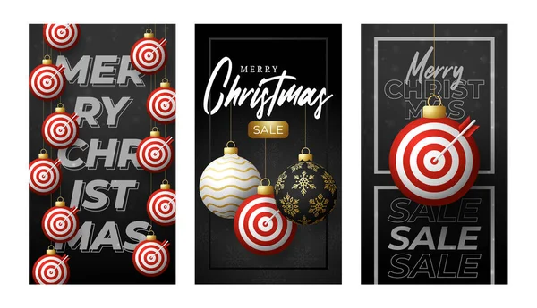 Christmas Target Dash Sale Card Merry Christmas Sport Greeting Card — Stockvektor