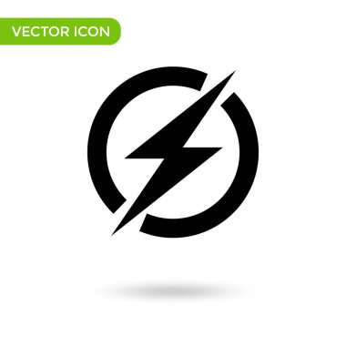 thunder bolt circle icon. minimal and creative icon isolated on white background. vector illustration symbol mark.
