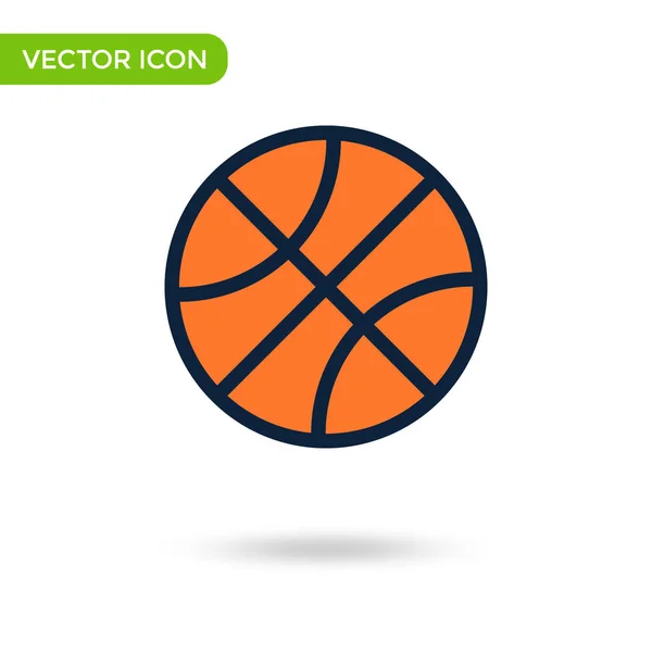 Икона Баскетбола Минимальный Творческий Значок Белом Фоне Векторная Иллюстрация — стоковый вектор
