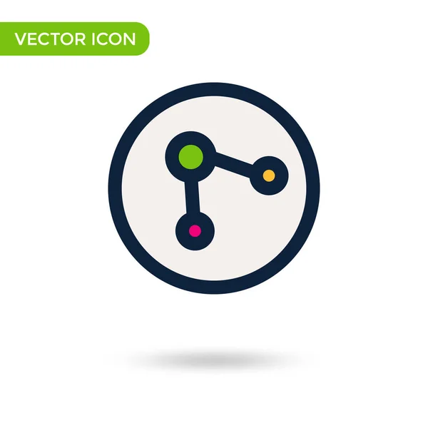 Поделиться Значком Сети Минимальный Творческий Значок Белом Фоне Векторная Иллюстрация — стоковый вектор