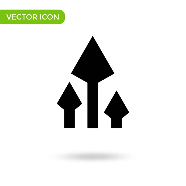 Three Arrow Top Icon Minimal Creative Icon Isolated White Background — Stockvektor