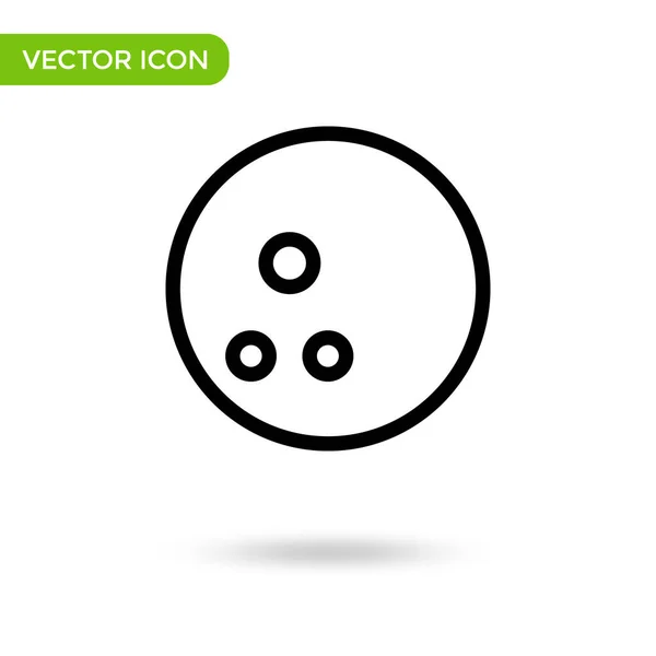 Bowling Ball Icon Minimal Creative Icon Isolated White Background Vector - Stok Vektor