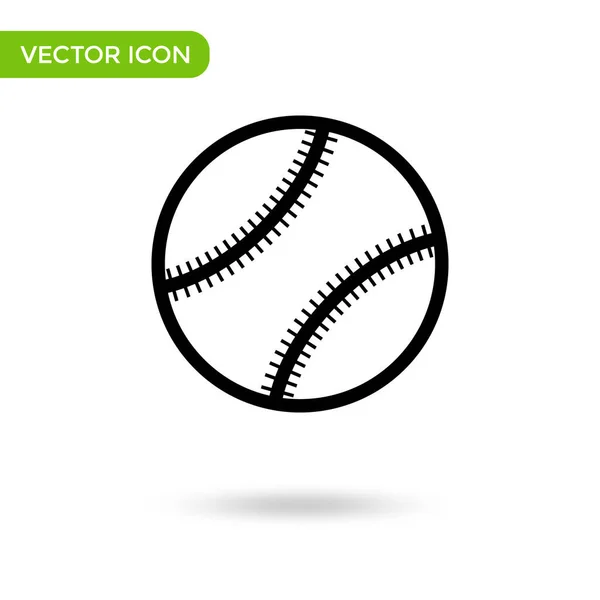 Baseball Ball Icon Minimal Creative Icon Isolated White Background Vector — Image vectorielle