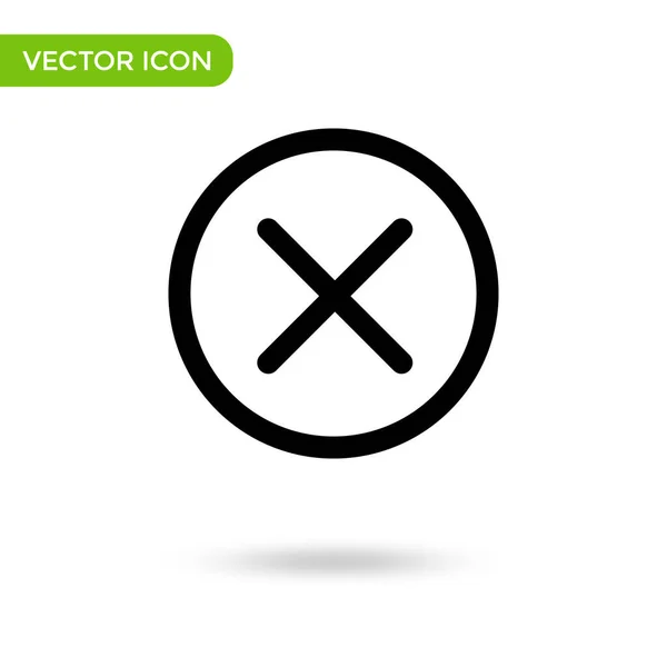 Cancel Cross Icon Minimal Creative Icon Isolated White Background Vector — Vector de stock