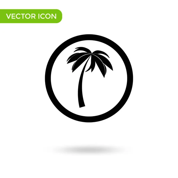 Palm Tree Icon Minimal Creative Icon Isolated White Background Vector — Stok Vektör
