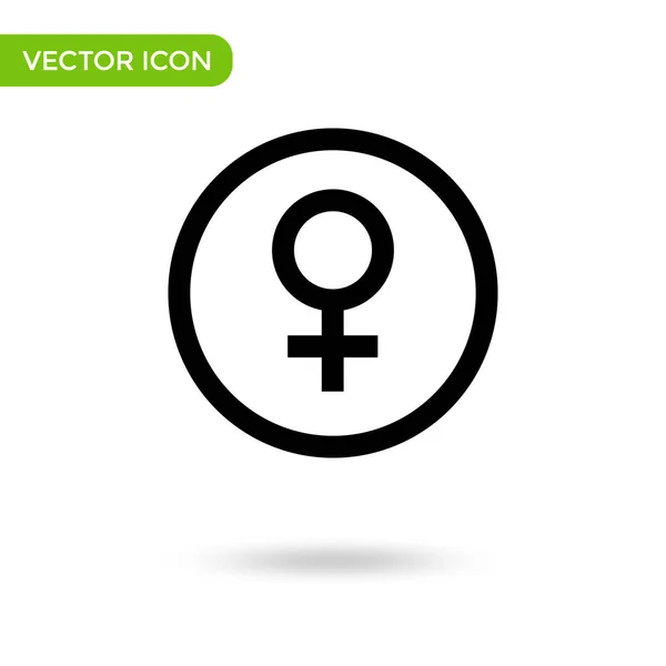 Female Symbol Icon Minimal Creative Icon Isolated White Background Vector — Stockvektor