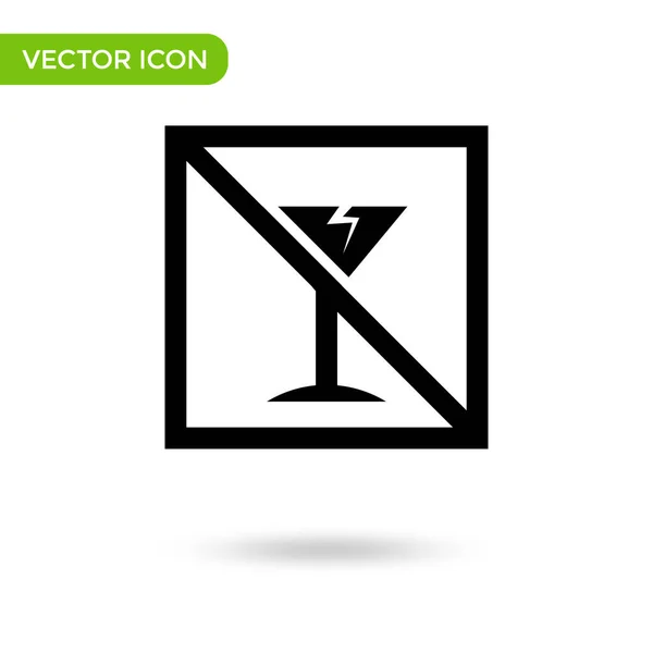 Fragile Glass Transportation Icon Minimal Creative Icon Isolated White Background — Vector de stock