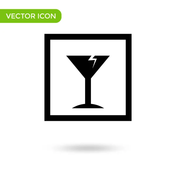 Fragile Glass Transportation Icon Minimal Creative Icon Isolated White Background — Wektor stockowy