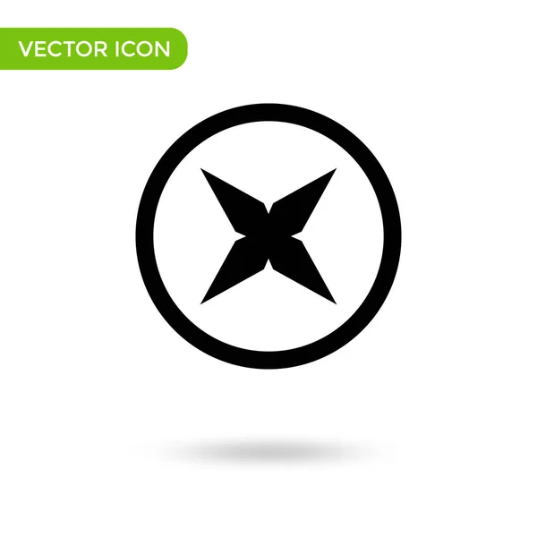 Ninja Star Icon Minimal Creative Icon Isolated White Background Vector — Stockvektor
