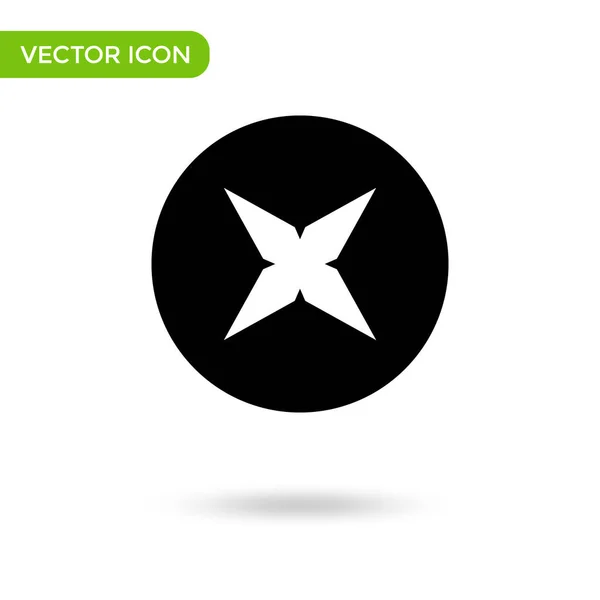 Икона Ниндзя Звезды Минимальный Творческий Значок Белом Фоне Векторная Иллюстрация — стоковый вектор
