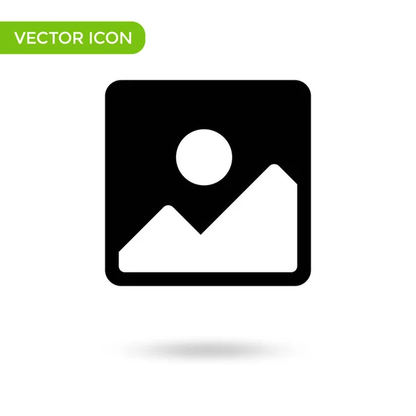 Picture Mountain Sun Icon Minimal Creative Icon Isolated White Background — Vetor de Stock