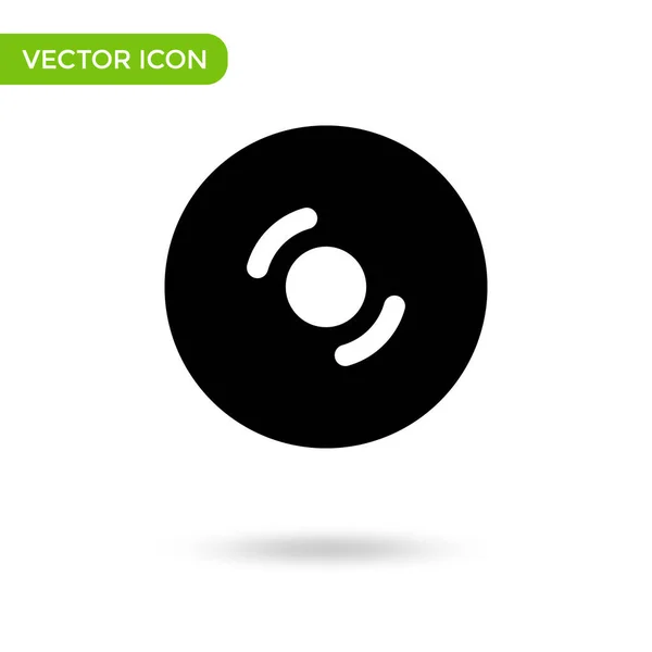 Music Disc Icon Minimal Creative Icon Isolated White Background Vector — Vettoriale Stock