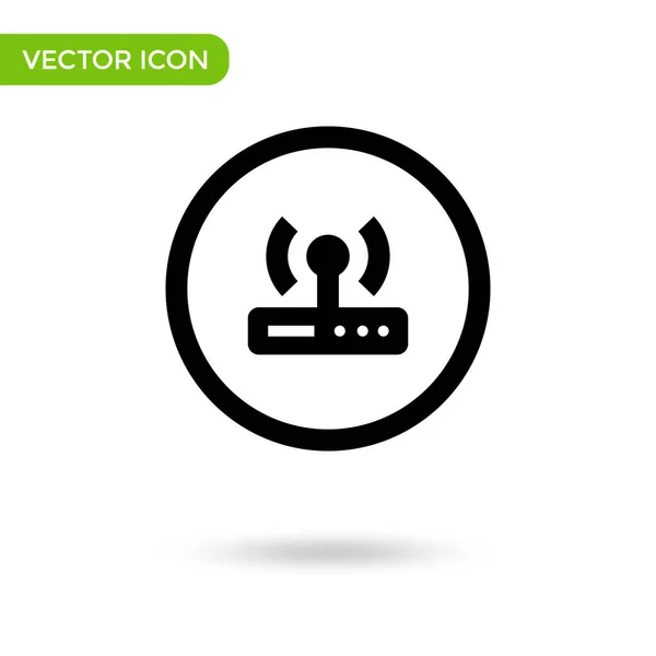 Wireless Router Icon Minimal Creative Icon Isolated White Background Vector — Vector de stock