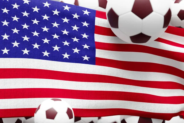 Usa Flag Ball Football 2022 Minimal Render Illustration — Foto de Stock
