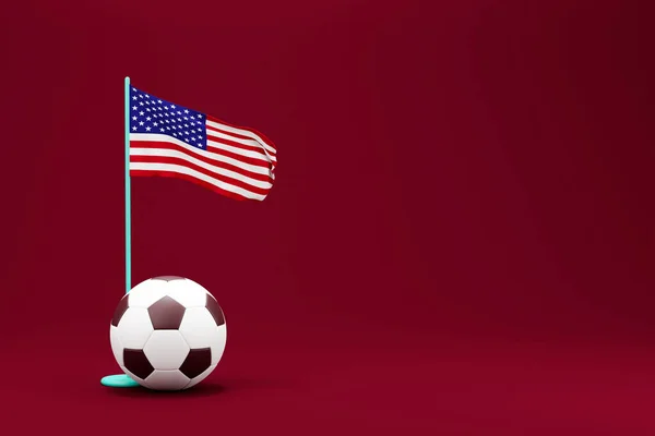 Usa Flag Ball Football 2022 Minimal Render Illustration — Foto de Stock