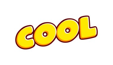 Cool isolated on white colourful text effect design vector. Text or inscriptions in English. The modern and creative design has red, orange, yellow colors..
