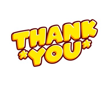 Thank You lettering isolated on white colourful text effect design vector. Text or inscriptions in English. The modern and creative design has red, orange, yellow colors..