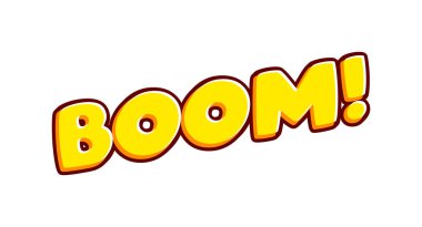 Boom. Top phrase lettering isolated on white colourful text effect design vector. Text or inscriptions in English. The modern and creative design has red, orange, yellow colors..
