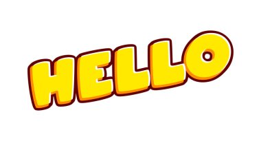 Hello. Greeting phrase lettering isolated on white colourful text effect design vector. Text or inscriptions in English. The modern and creative design has red, orange, yellow colors..