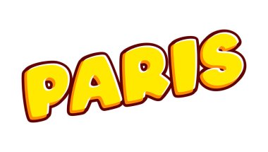 Paris. Nice city in France. Phrase lettering isolated on white colourful text effect design vector. Text or inscriptions in English. The modern and creative design has red, orange, yellow colors..