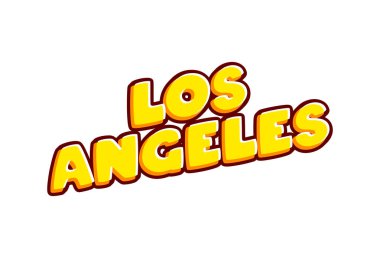 Los Angeles city of USA lettering isolated on white colourful text effect design vector. Text or inscriptions in English. The modern and creative design has red, orange, yellow colors..