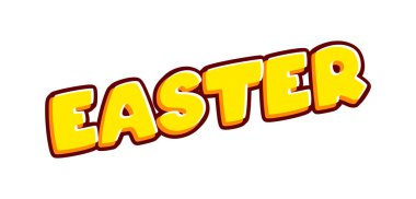 Easter. Cool celebration. Phrase lettering isolated on white colourful text effect design vector. Text or inscriptions in English. The modern and creative design has red, orange, yellow colors..