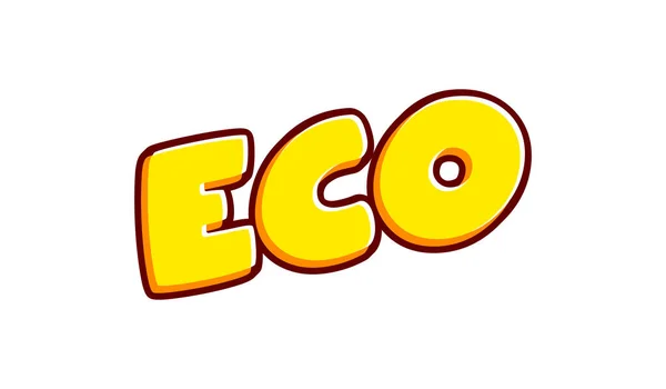 Eco Isolated White Colourful Text Effect Design Vector Text Inscriptions — Vetor de Stock