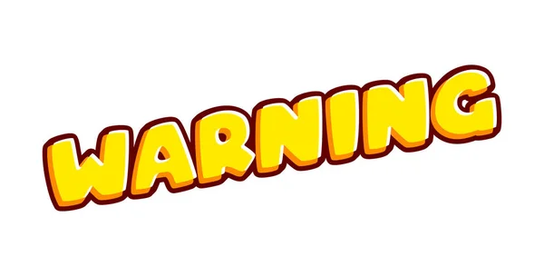 Warning Lettering Isolated White Colourful Text Effect Design Vector Text — Image vectorielle