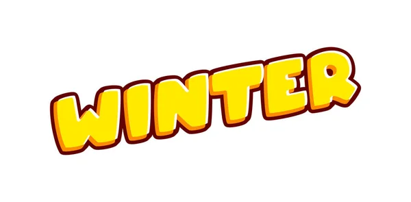 Winter Lettering Isolated White Colourful Text Effect Design Vector Ice — Wektor stockowy