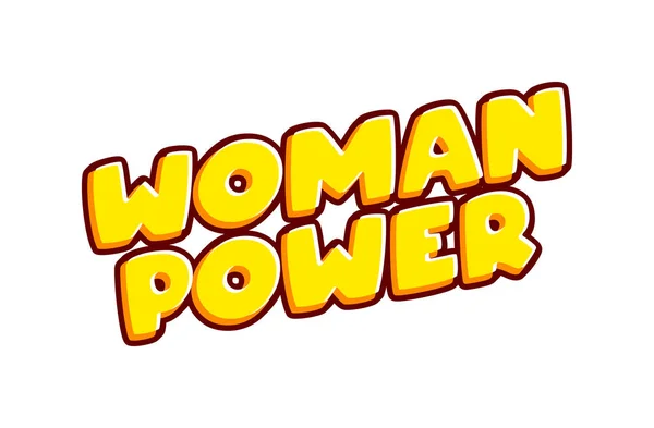 Woman Power Motivational Quote Phrase Lettering Isolated White Colourful Text — Stock Vector