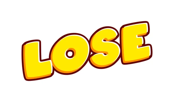 Lose Lost Lettering Isolated White Colourful Text Effect Design Vector — 图库矢量图片