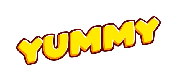 Yummy Phrase Lettering Isolated White Colourful Text Effect Design Vector — ストックベクタ